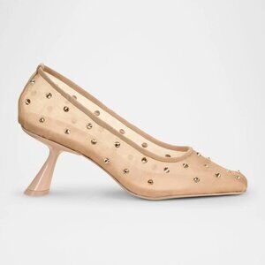 NWOB Cult Gaia Winnie Crystal Mesh Pump in Beige Size EU 36 US 6